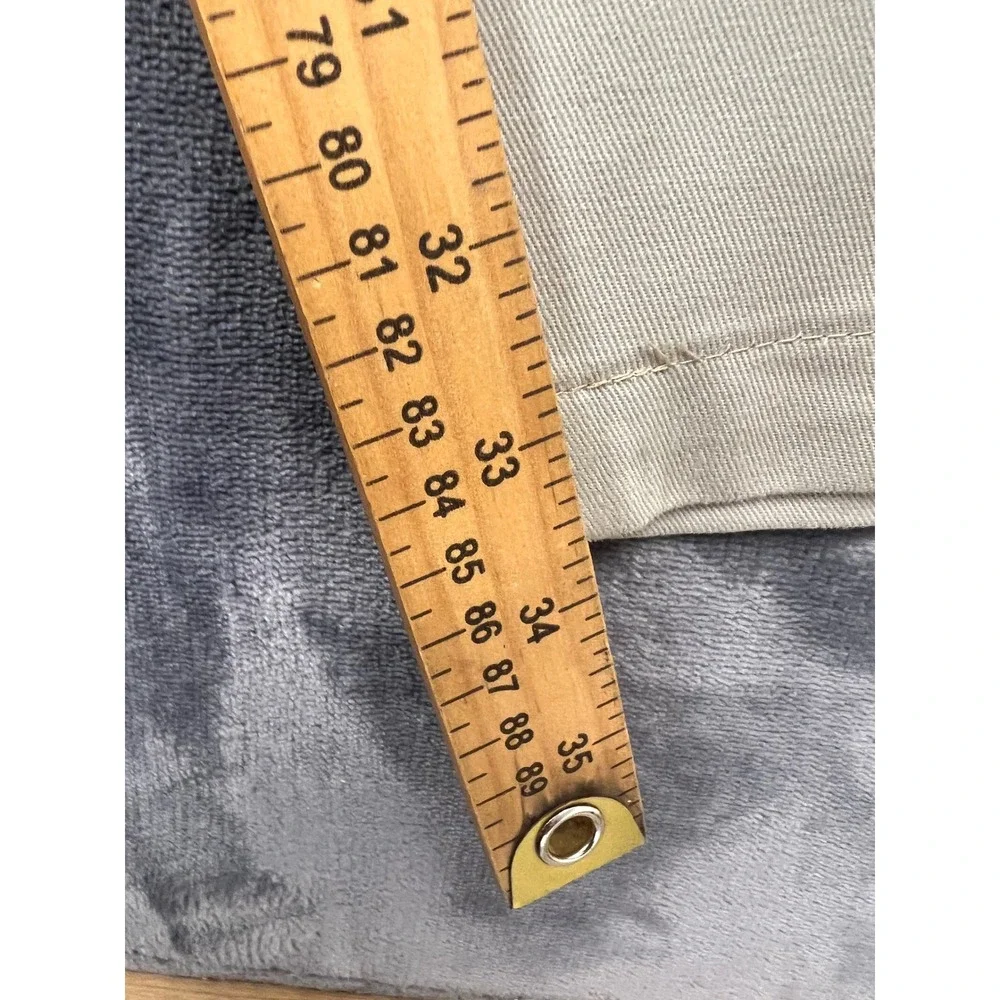 Lee Double Pleat Chino Pants‎ Mens 48x32 Khaki Wrinkle Free Tapered Leg 414-1250